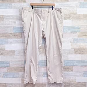 POLO Ralph Lauren Stretch Classic Fit Chino Pants Beige Flat Front Mens 48 Big